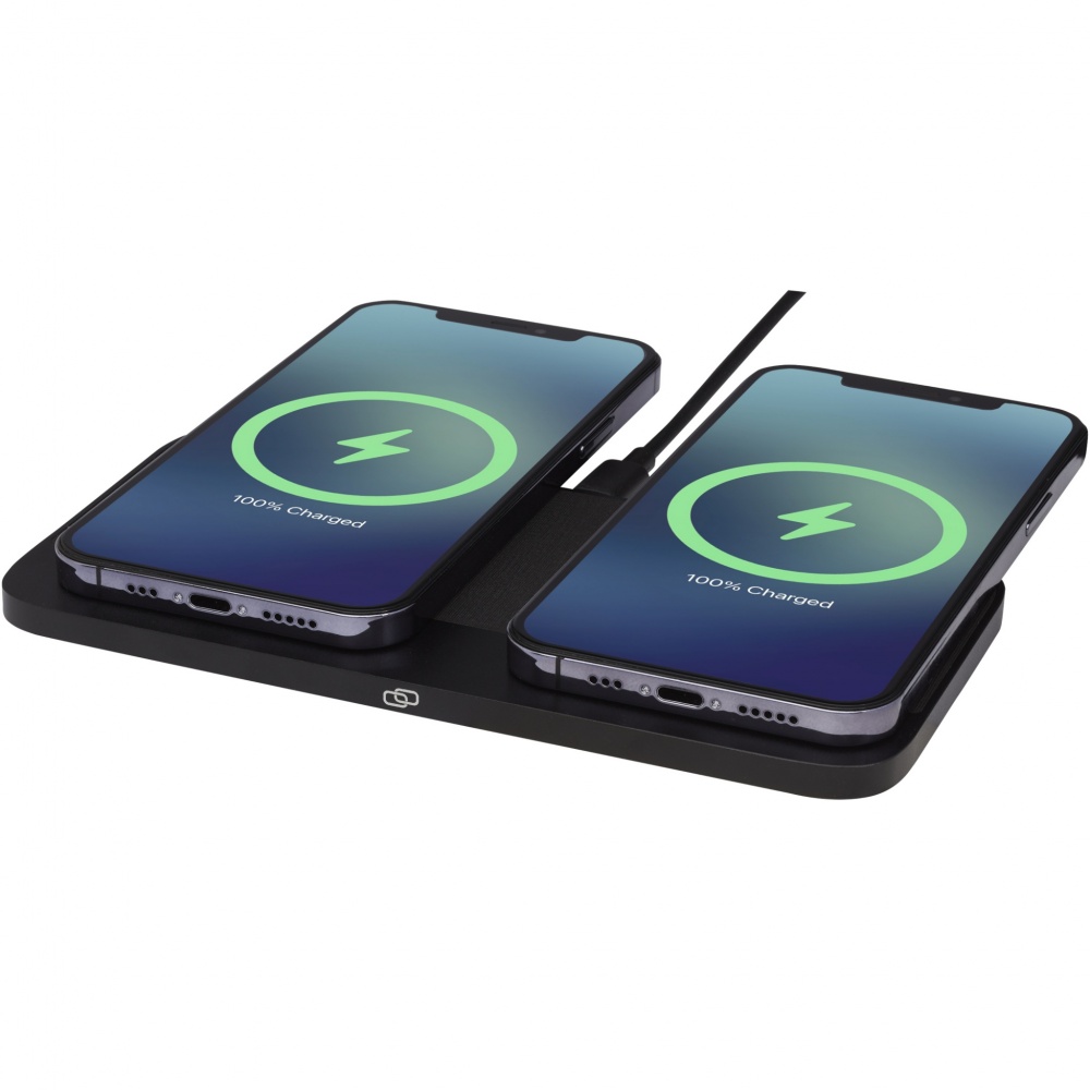 Logo trade business gifts image of: Hybrid 15W premium dual wireless charging pad