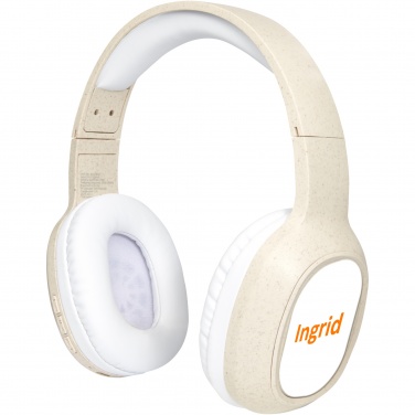 Logo trade promotional gifts image of: Riff wheat straw Bluetooth® headphones with microphone