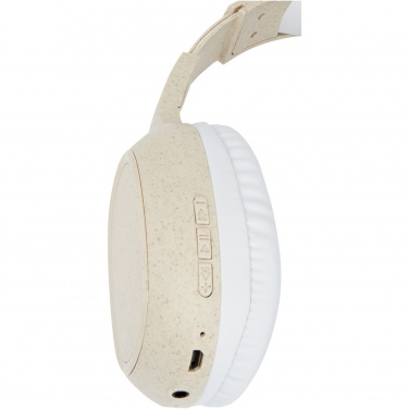 Logo trade corporate gifts image of: Riff wheat straw Bluetooth® headphones with microphone