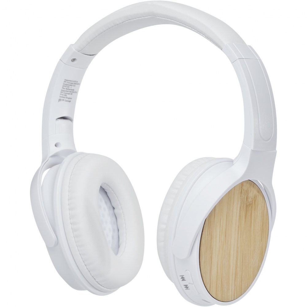 Logo trade promotional items picture of: Athos bamboo Bluetooth® headphones with microphone