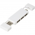 Mulan dual USB 2.0 hub, White