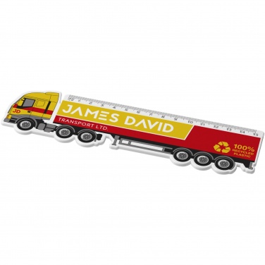 Logo trade business gift photo of: Tait 15 cm lorry-shaped recycled plastic ruler