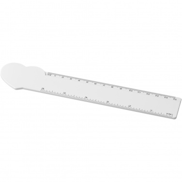 Logo trade promotional merchandise photo of: Tait 15 cm heart-shaped recycled plastic ruler