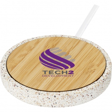 Logo trade advertising product photo of: Terrazzo 10W wireless bamboo charging pad