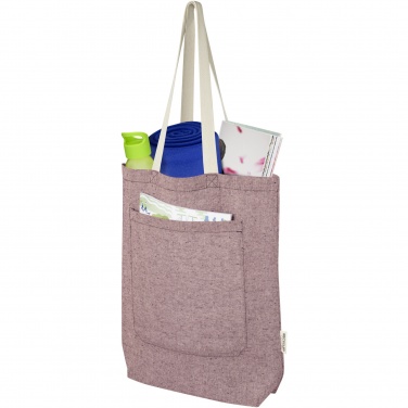 Logo trade promotional merchandise photo of: Pheebs 150 g/m² recycled cotton tote bag with front pocket 9L