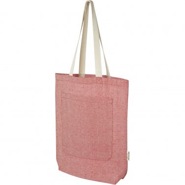 Logo trade promotional merchandise photo of: Pheebs 150 g/m² recycled cotton tote bag with front pocket 9L