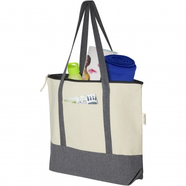 Logotrade promotional item picture of: Repose 320 g/m² recycled cotton zippered tote bag 10L