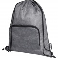 Ash recycled foldable drawstring bag 7L, Heather grey / Solid black