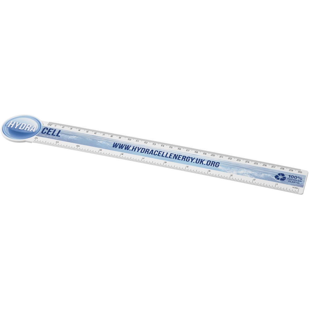 Logotrade promotional giveaway image of: Tait 30cm circle-shaped recycled plastic ruler