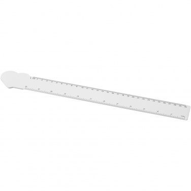 Logo trade business gift photo of: Tait 30cm heart-shaped recycled plastic ruler