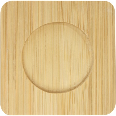 Logo trade corporate gift photo of: Manti 2-piece 100 ml double-wall glass cup with bamboo coaster 