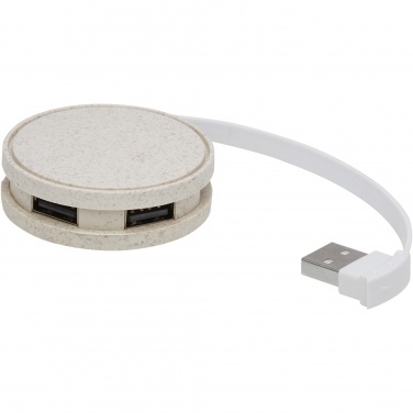 Logo trade corporate gift photo of: Kenzu wheat straw USB hub