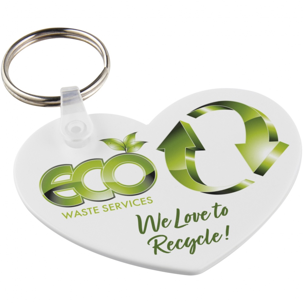 Logotrade advertising products photo of: Tait heart-shaped recycled keychain