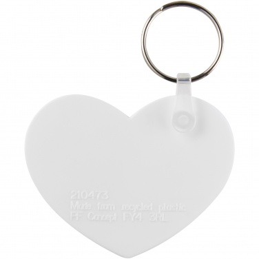 Logo trade promotional giveaway photo of: Tait heart-shaped recycled keychain