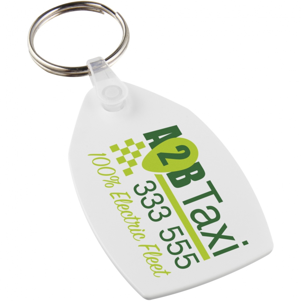 Logo trade promotional giveaway photo of: Tait rectangular-shaped recycled keychain