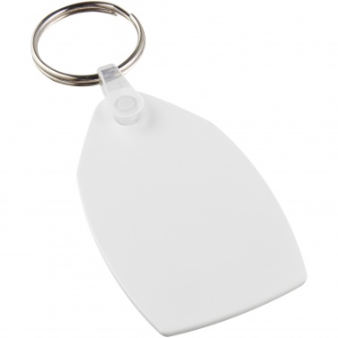 Logo trade business gifts image of: Tait rectangular-shaped recycled keychain