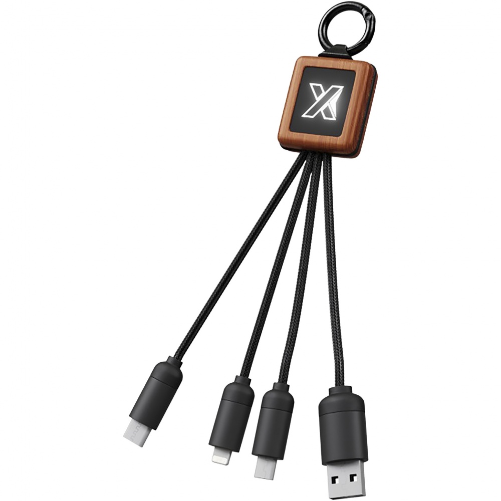 Logo trade promotional giveaways image of: SCX.design C19 wooden easy to use cable