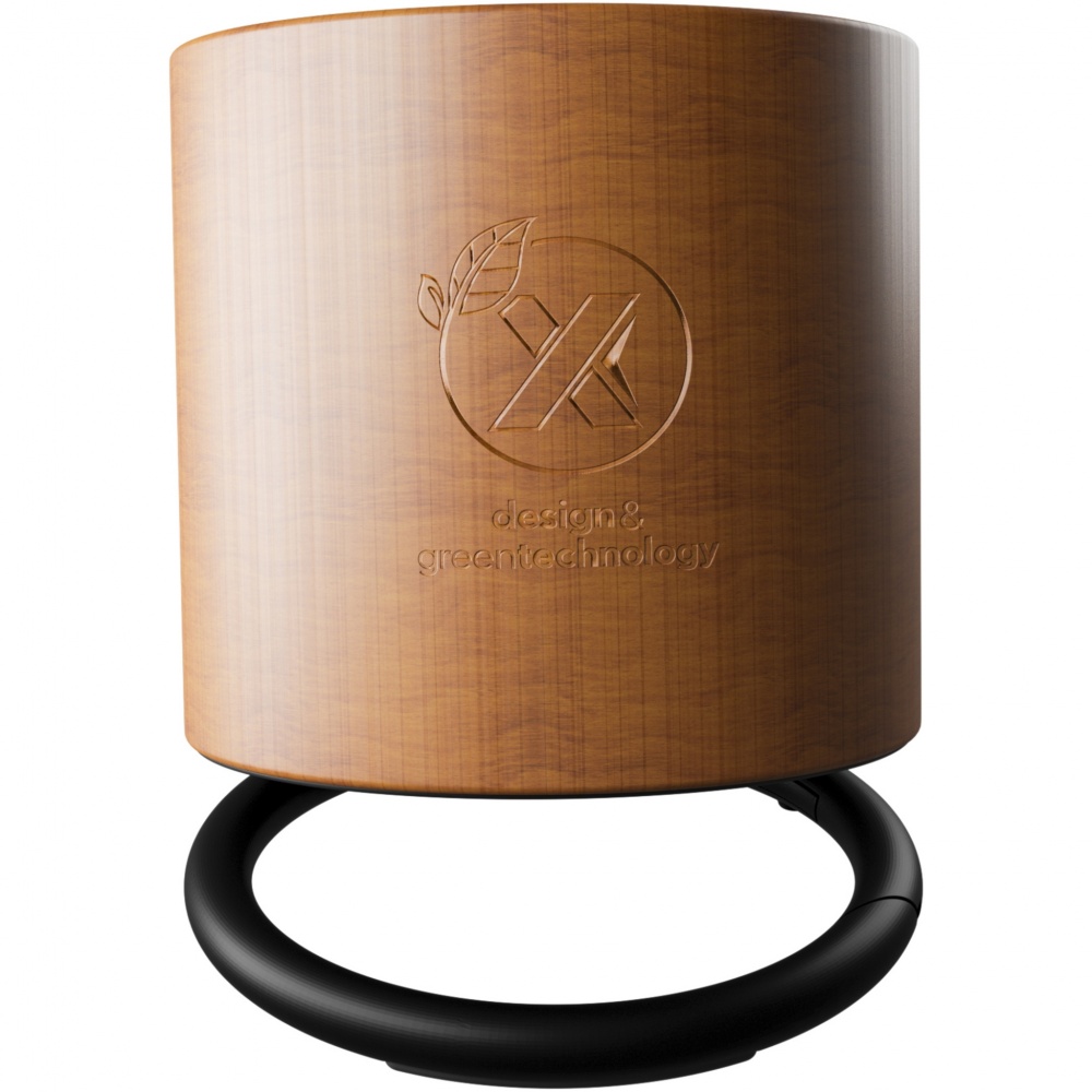 Logo trade promotional merchandise image of: SCX.design S27 3W wooden ring speaker