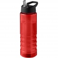 H2O Active® Eco Treble 750 ml spout lid sport bottle , Red / Solid black