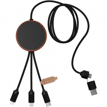 Logotrade promotional merchandise photo of: SCX.design C40 5-in-1 rPET light-up logo charging cable and 10W charging pad