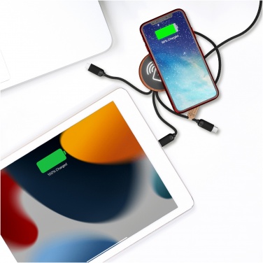 Logo trade corporate gifts picture of: SCX.design C40 5-in-1 rPET light-up logo charging cable and 10W charging pad