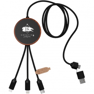 Logotrade business gift image of: SCX.design C40 5-in-1 rPET light-up logo charging cable and 10W charging pad