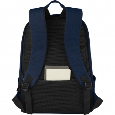 Logo trade corporate gifts image of: Joey 15.6" GRS recycled canvas anti-theft laptop backpack 18L