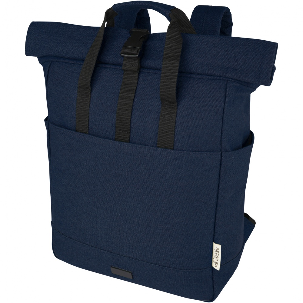 Logo trade promotional item photo of: Joey 15” GRS recycled canvas rolltop laptop backpack 15L