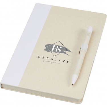 Logo trade promotional item photo of: Dairy Dream A5 size reference recycled milk cartons notebook and ballpoint pen set