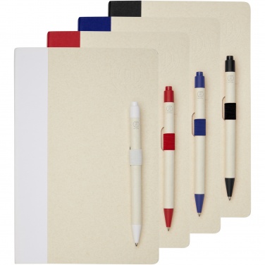 Logo trade promotional gifts image of: Dairy Dream A5 size reference recycled milk cartons notebook and ballpoint pen set