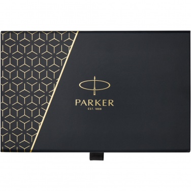 Logotrade promotional product image of: Parker IM achromatic ballpoint and rollerball pen set with gift box