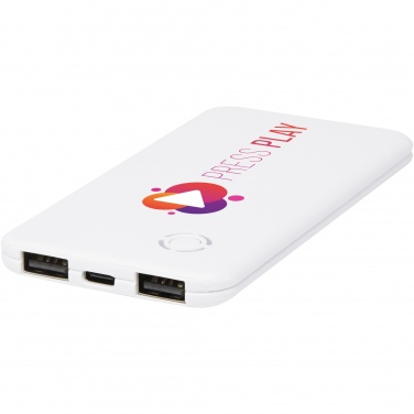 Logo trade advertising products image of: Slender 4000 mAh slim dual power bank