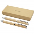 Apolys bamboo ballpoint and rollerball pen gift set , Natural