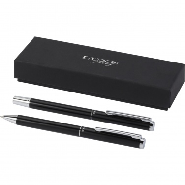 Logotrade promotional giveaways photo of: Lucetto recycled aluminium ballpoint and rollerball pen gift set