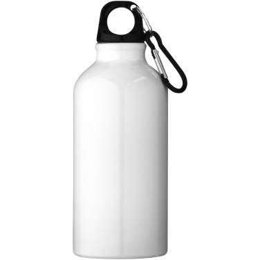 Logo trade promotional items image of: Oregon 400 ml RCS certified recycled aluminium water bottle with carabiner