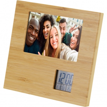 Logotrade promotional product picture of: Sasa bamboo photo frame with thermometer