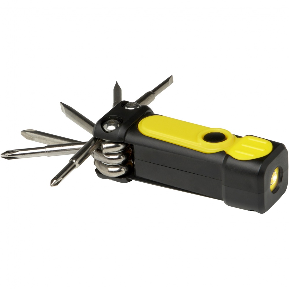 Logo trade promotional items image of: Octo 8-in-1 RCS recycled plastic screwdriver set with torch