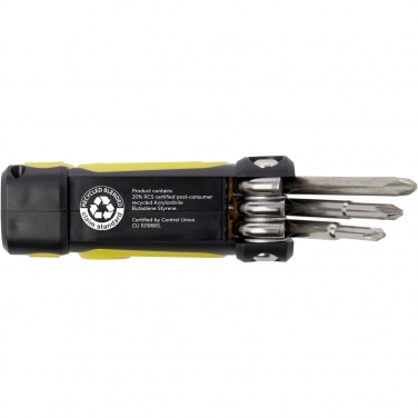 Logo trade promotional items picture of: Octo 8-in-1 RCS recycled plastic screwdriver set with torch