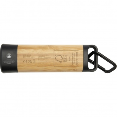 Logotrade corporate gift image of: Kuma bamboo/RCS recycled plastic torch with carabiner