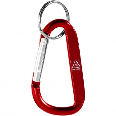 Logotrade advertising products photo of: Timor RCS recycled aluminium carabiner keychain