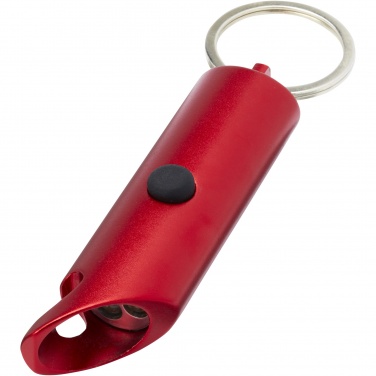 Logotrade promotional giveaway picture of: Flare RCS recycled aluminium IPX LED light and bottle opener with keychain