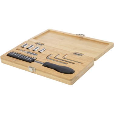 Logotrade promotional merchandise picture of: Rivet 19-piece bamboo/recycled plastic tool set