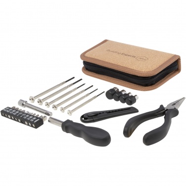 Logo trade promotional giveaway photo of: Spike 24-piece RCS recycled plastic tool set with cork pouch