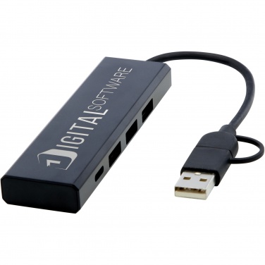 Logo trade corporate gifts picture of: Rise RCS recycled aluminium USB 2.0 hub