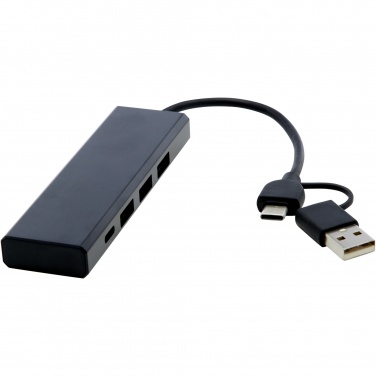 Logo trade promotional gifts image of: Rise RCS recycled aluminium USB 2.0 hub