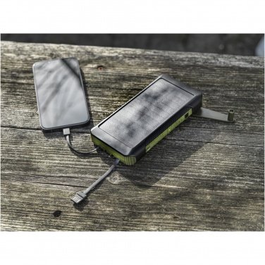 Logo trade advertising products image of: Soldy 10.000 mAh RCS recycled plastic solar dynamo power bank 