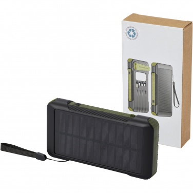 Logo trade promotional gifts image of: Soldy 10.000 mAh RCS recycled plastic solar dynamo power bank 