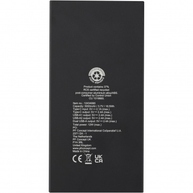 Logotrade promotional giveaway image of: Connect 5000 mAh recycled aluminium power bank 