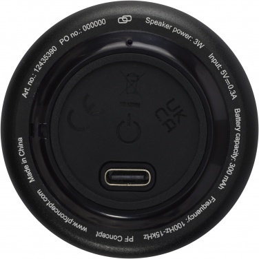 Logo trade promotional products image of: Rise 3W RCS recycled aluminium Bluetooth® mini speaker 