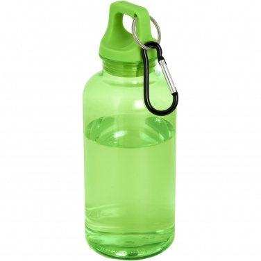 Logotrade promotional product picture of: Oregon 400 ml RCS certified recycled plastic water bottle with carabiner